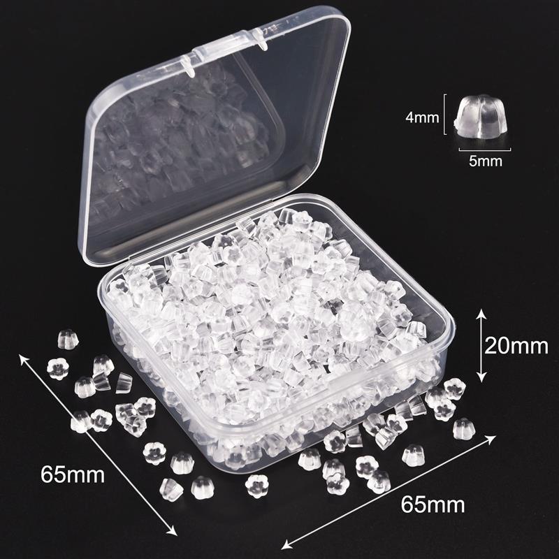 Bouchon arrière pour boucles d'oreilles, 100 à 1000 pièces/boîte, accessoires de bijoux, en alliage de silicone: green