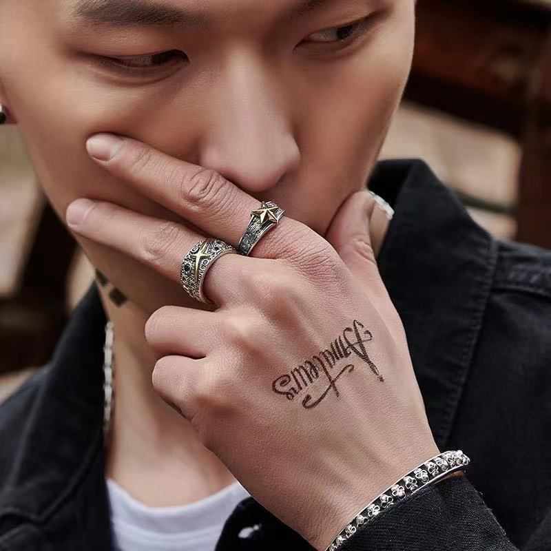 Anello Vintage popolare stella d'oro uomo donna coppia anelli proposta anello moda matrimonio gioielli regalo anello coda ridimensionabile