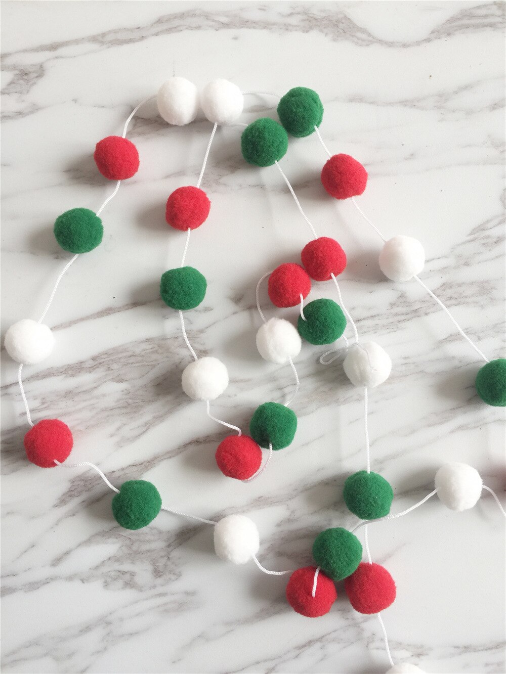 3m wollen bollen handgemaakte slaapkamerdecoratie muurdecoratie huisdecoratie ornament hangende babykamer pompom slinger decoratie kinderkamer kinderen: 010