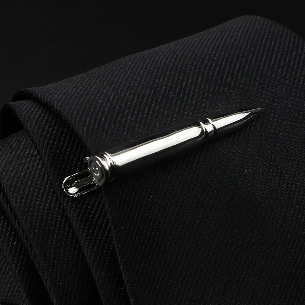 Pince à cravate en métal pour hommes, couleur or argent, stylo en forme de barbe, épingle à cravate, bijoux de mariage: C4-1
