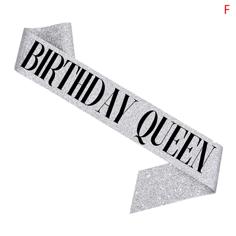 Ceinture en Satin pour anniversaire de 21 ans, fournitures de fête pour reine et fille, décoration d'anniversaire: F