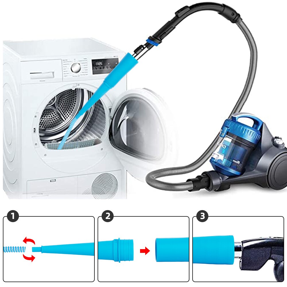 Dryer Lint Vacuum Attachment Brush Flexible Dryer Lint Brush Dryer Vent Cleaner Kit Vacuum Hose Attachment Brush Lint Remover