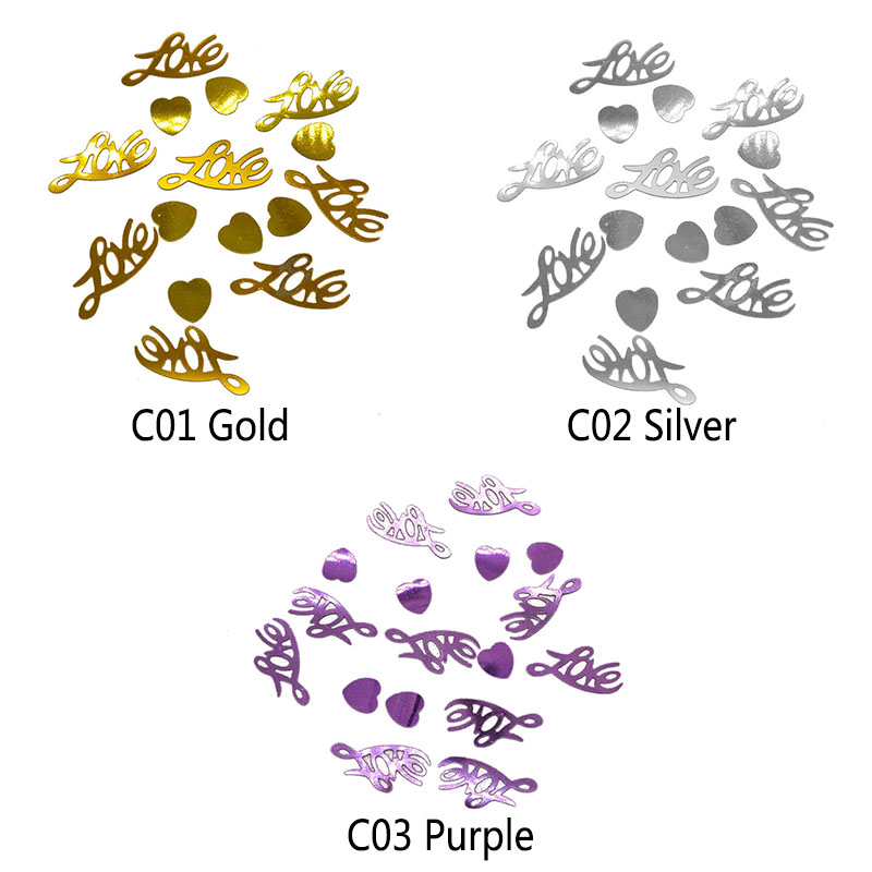 15g scintillant amour coeur lettres paillettes confettis accessoires de fête de mariage confettis mariage jeter Table décoration fournitures