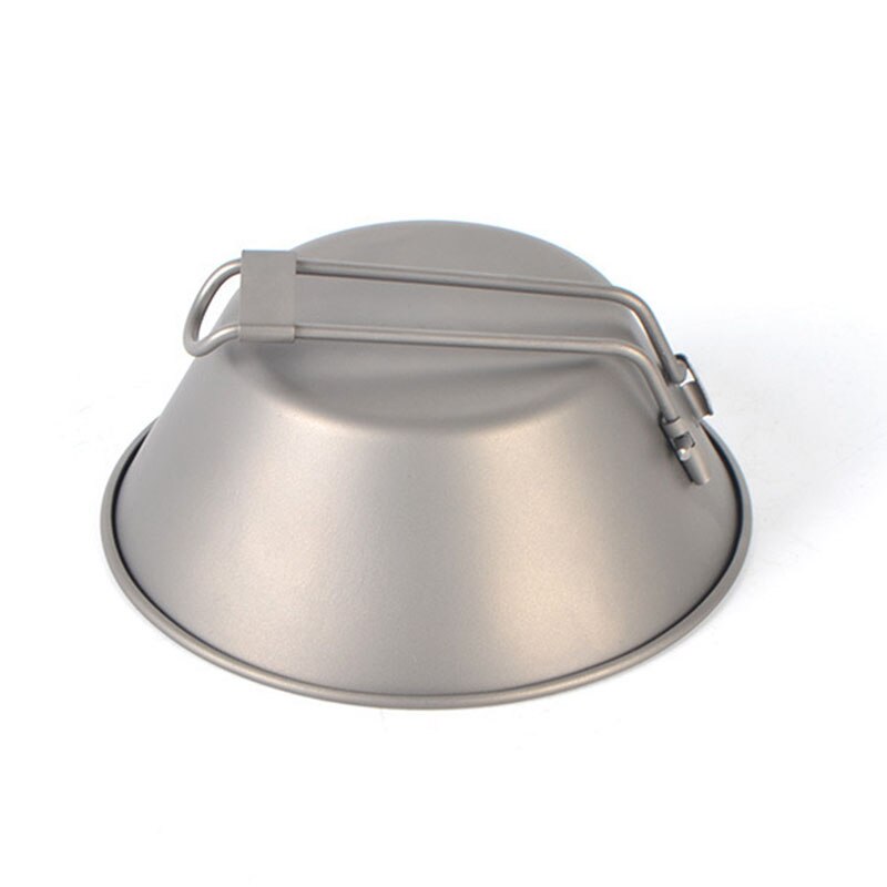 Hopfällbara skålar i titan matlåda med lock utomhus camping matlagningsskål köksredskap resa vandring middagslådor 300ml 450ml 500ml