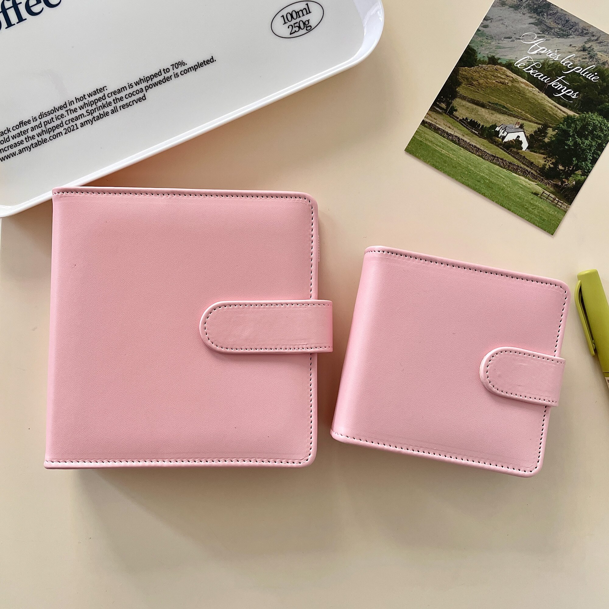 DIY Idol Cards Pink Square Loose Leaf Notebook Clear Photo Collage Card Star Admirer Square Binder 꾸미기 Korean Stationary