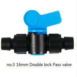 5pcs 16-Kinds Drip Irrigation Tape Ball Valves 1/2" Thread 16mm 20mm 25mm Barbed Connectors Trickle Irrigation Water Pipe Valve: No.3