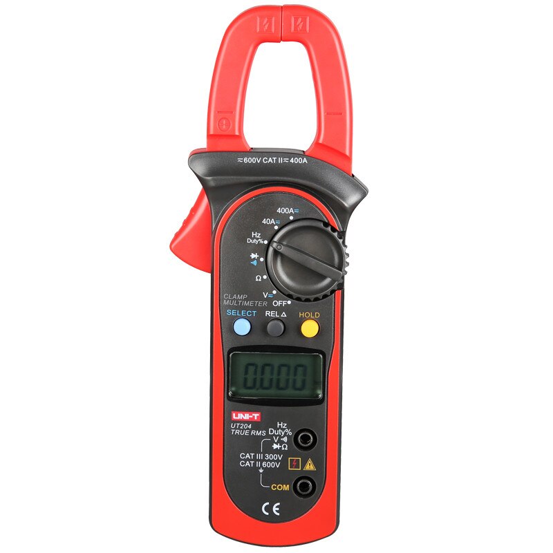 UNI-T UT203/UT204/UT204A AC/DC Digital Clamp Meter; 400A-600A Digital Ammeter, Resistance/Diode/Capacitance/Temperature test