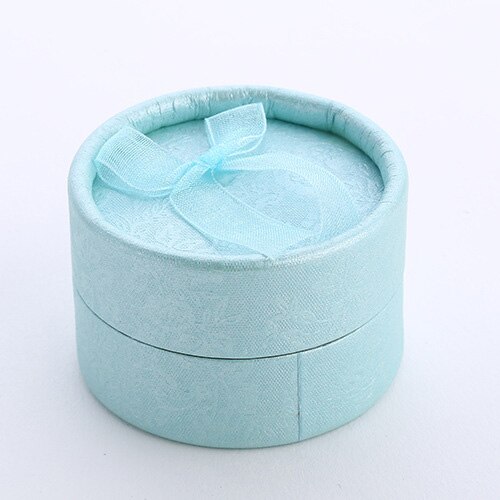 Round Earring Rings Box Bowknot Jewelry Organizer Box Holder Wedding Engagement Package Box Display: 3