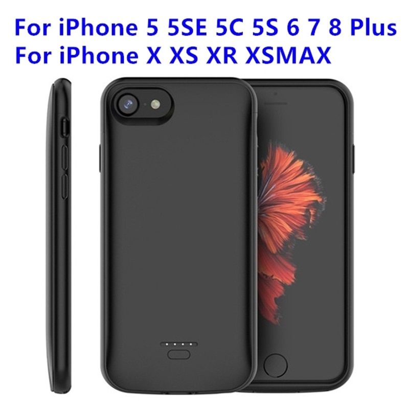 Voor Iphone 5 Se 5 S 6 7 8 6S Plus Battery Charger Case Backup Power Bank Opladen Cover voor Iphone X Xs Xr Xs Max Batterij Case