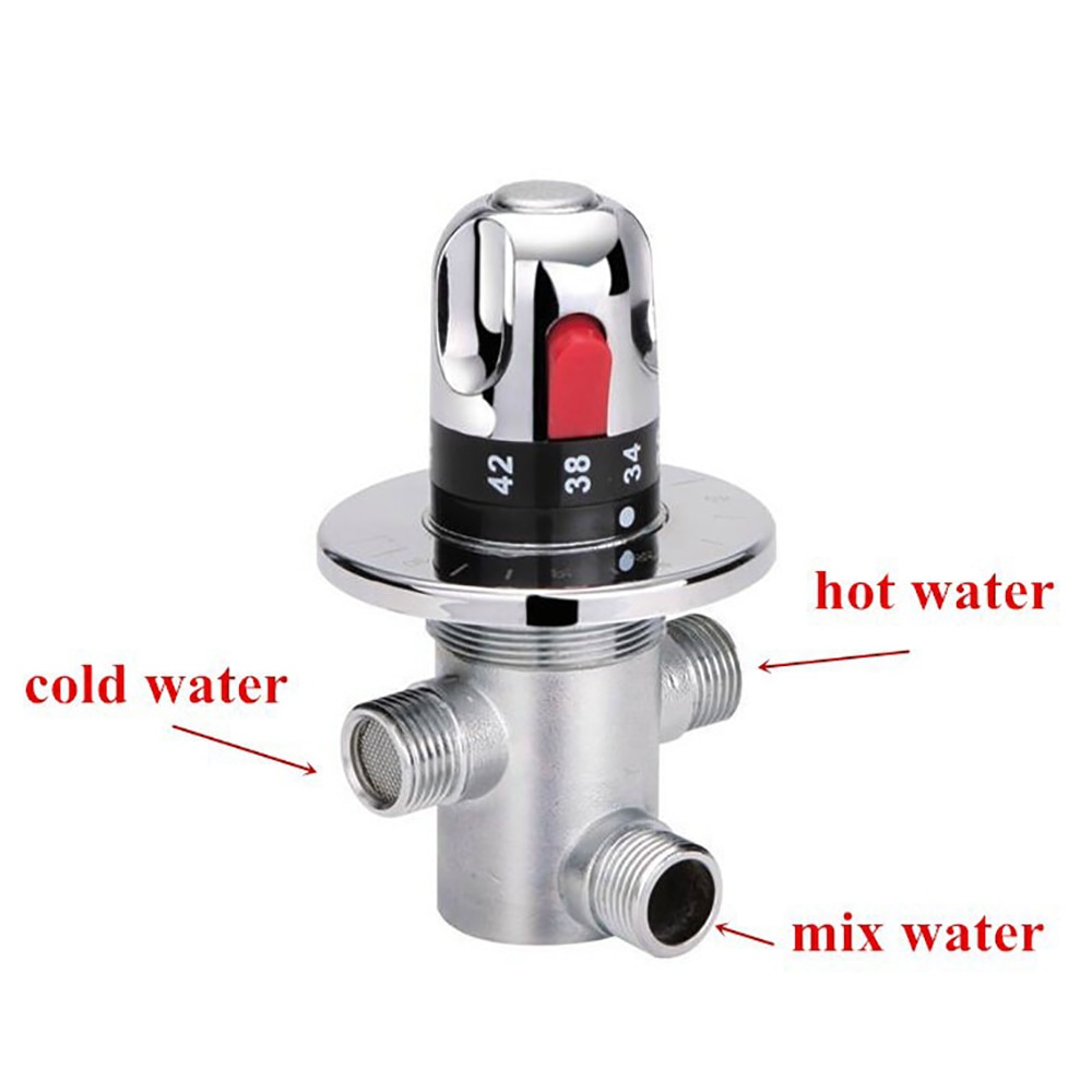 Brass Thermostatic Mixing Valve G1/2" , Adjust the Mixing Water Temperature DN15 , thermostatic valve