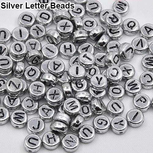 100 stk avstandsstykke akrylperler terning alfabetet brev armbånd smykker gjør diy: 5