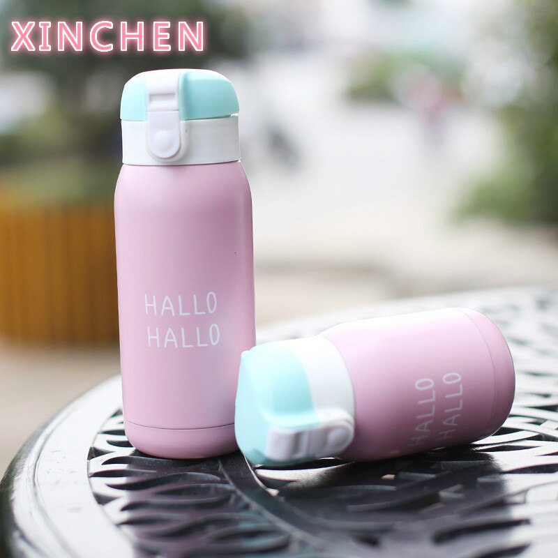 XINCHEN botella térmica creativa al aire libre portátil 200ml revestimiento de acero inoxidable adecuado para estudiantes niños frascos de vacío: Q