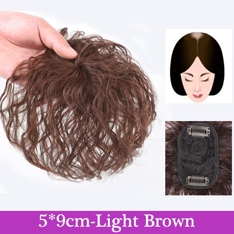 Peluca de pelo corto rizado y esponjoso, pieza de repuesto para el cabello, peluca de pelo blanco Invisible, peluca sintética con Clip para el cabello: BF03-2-30