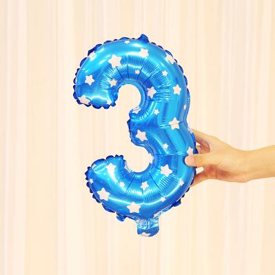 18 tuuman juhlailmapallo syntymäpäivä häät alumiininen ilmapallo lasten lelut kohtaus ilmapallon asettelu avausjuhlan numero ilmapallo: Sininen 3