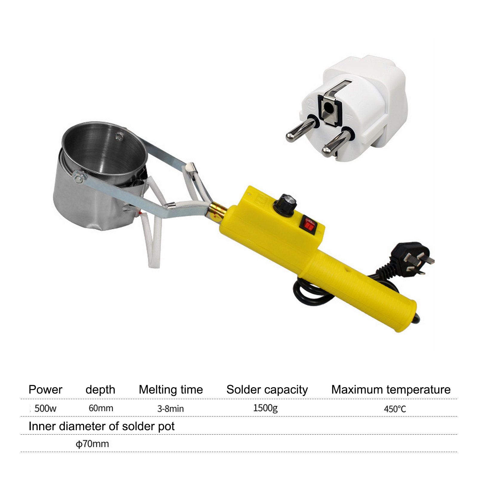 300W/500W Portable Solder Pot Tin Melting Furnace 110V 220V Wire Tinning Adjustable Temperature Control Desoldering Bath Tool
