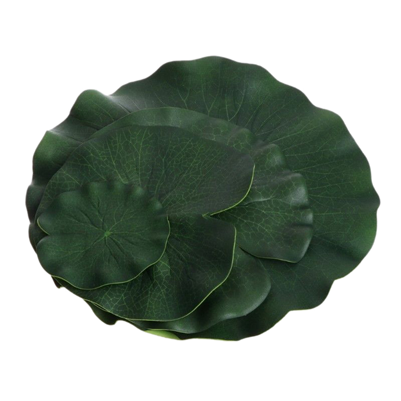 5 stk kunstig lotus åkande flydende blomsterdam tank plante blad ornament 10cm hjem bryllup havedam pool dekoration
