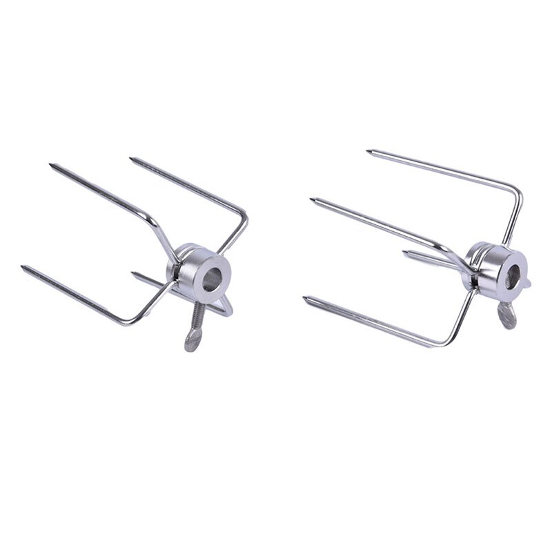2 stk / sæt rotisserie bbq gafler rustfrit stål kylling grill rotisserie kødgaffel bbq værktøj spyt bbq gafler trækul