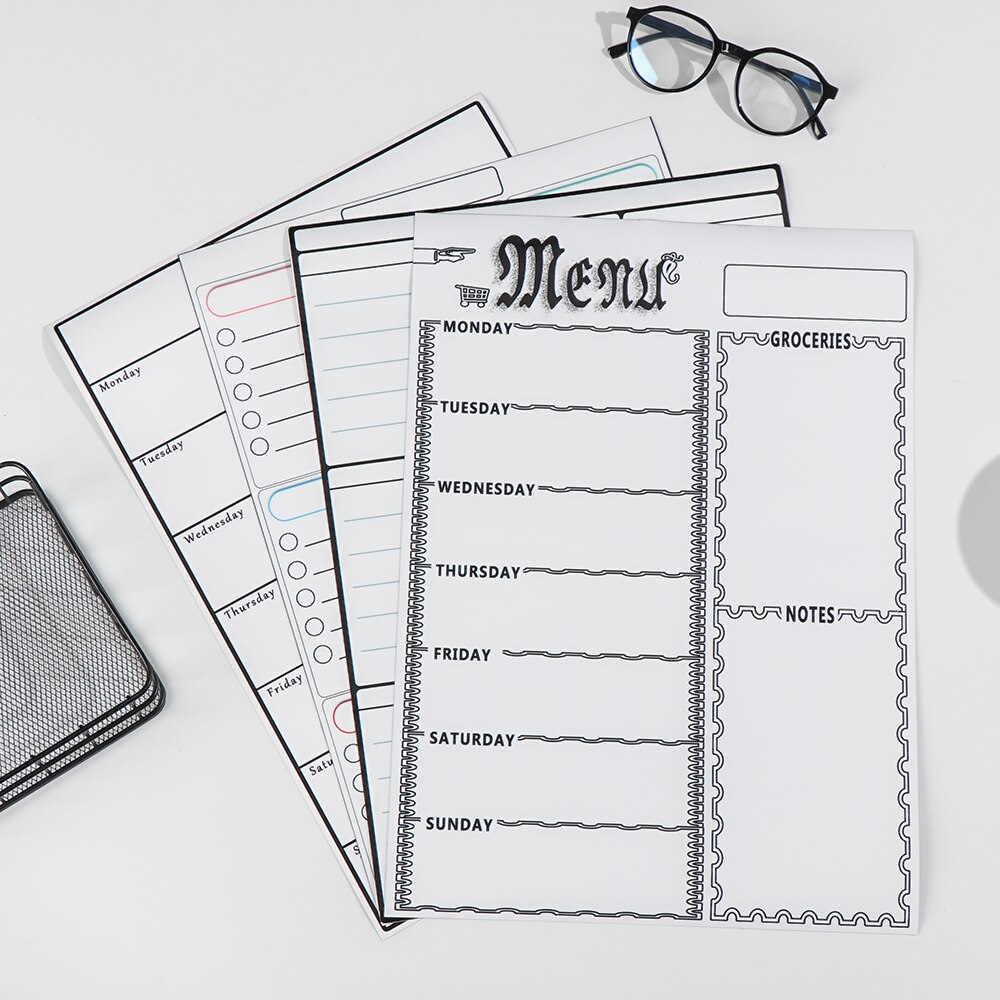 1Pc Magnetic Weekly & Monthly Planner Whiteboard Fridge Magnet Flexible Daily Message Drawing Refrigerator Bulletin White Board