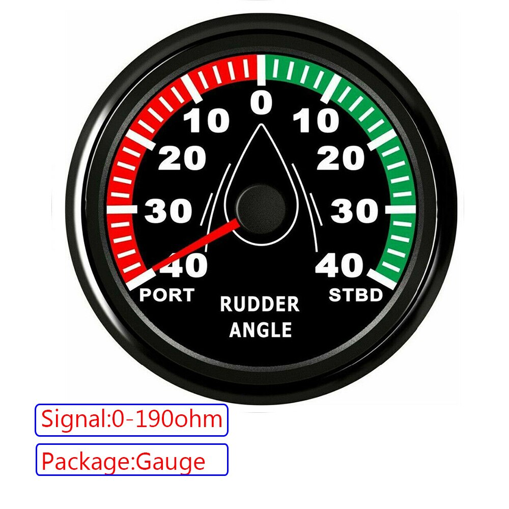 STBD-PORT Pack of 1 Rudder Angle Indicator with Sensor 85MM Gauge Sail Boat Rudder Angle Meter Red Backlight 0-190ohm Meter: BB Gauge
