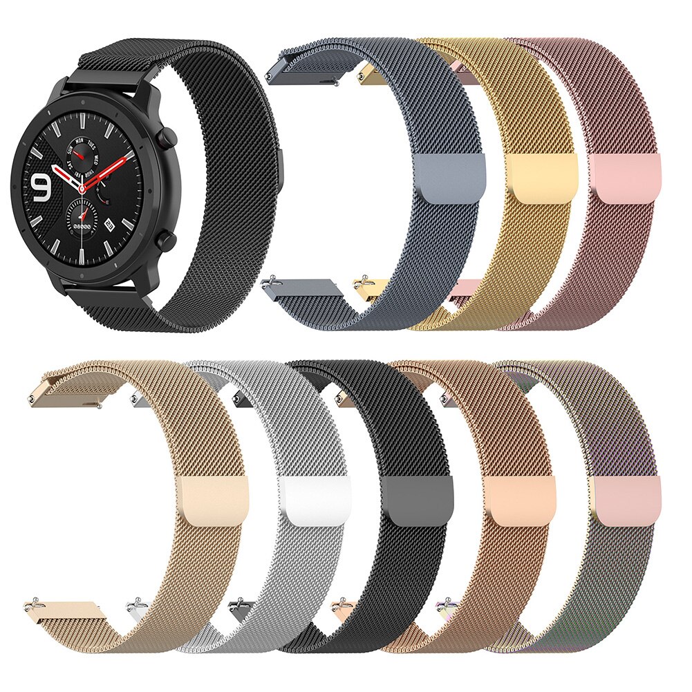 20mm Rvs Magnetische Gesp Mesh Horloge Strap Band voor Amazfit GTR 42mm
