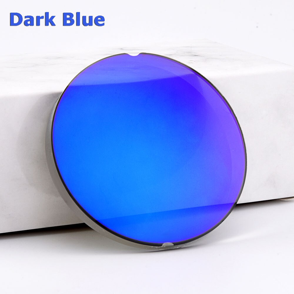 1.499 cr-39 verres de lunettes de soleil polarisés pour myopie avec revêtement coloré en résine à indice standard: Bleu foncé