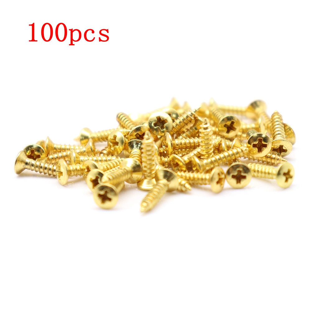 30/50/100 stk. elektrisk guitar bas slagplader bagplader jackplade monteringsskruer til st tl sg lp guitar 2.5 × 12mm: Klar