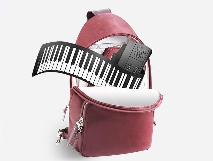 49 keys speaker Hand roll piano Portable folding Electronic organ Novice children Practice piano Musical instrument