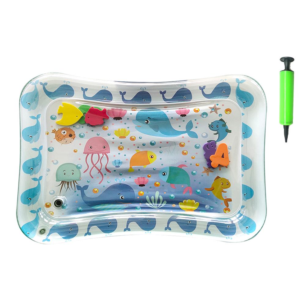 66x50cm Kids Water Mat Baby Inflatable Patted Pad Baby Inflatable Water Cushion Infant Play Mat Toddler Funny Pat Pad Toys: P with Inflator
