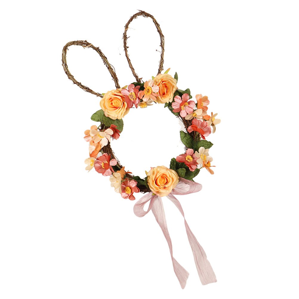 Easter Flower Wreath Easter Hanging Wreath Decor Exquisite Easter Wreath Ornament: Default Title