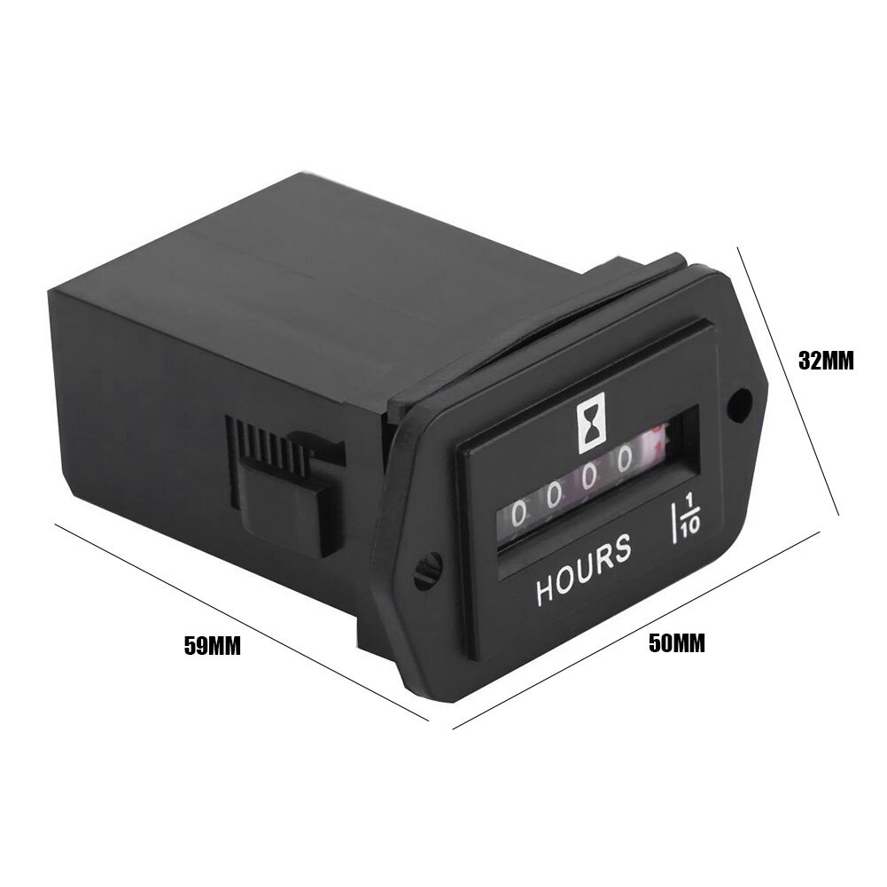 HM002 6-80V Sealed Mechanical Hour Meter Gauge Counter for Diesel Gasoline Engine Generator Motor Boat Motorcycle Tractor
