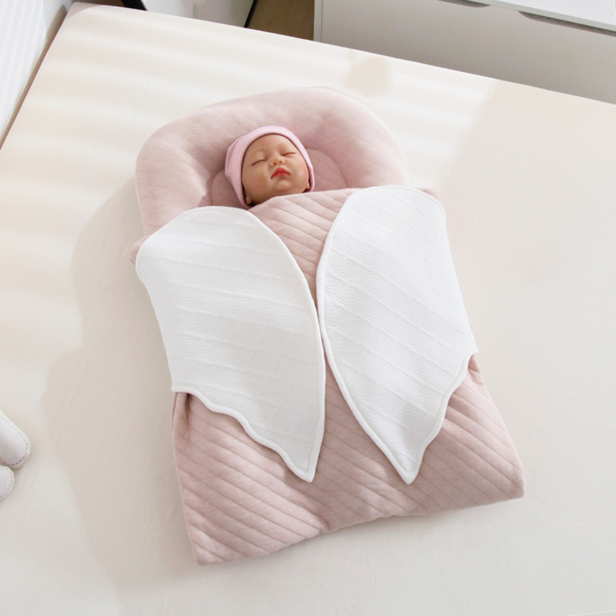 43x115cm mãe portátil abraço swaddle envolto berço para meninas meninos berços do bebê com anjo balanço cobertor cama: Mauve