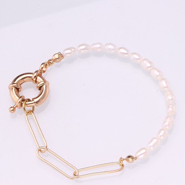 jewelry stainless steel Toggle closure strand mini oval freshwater pearls double wrap bracelet women: pearl bracelet