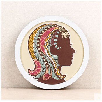 Massivt trä fotoram familj rund bildram enkel modern rund fotoram 6 7 8 10 tum: A / 14 tum