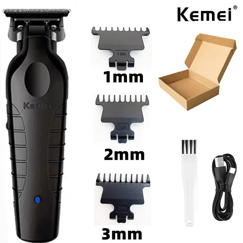 Kemei KM-2299 KM-2024 cortapelos eléctrico inalámbrico para peluquero, cortadora de pelo recargable por USB, Máquina para cortar cabello