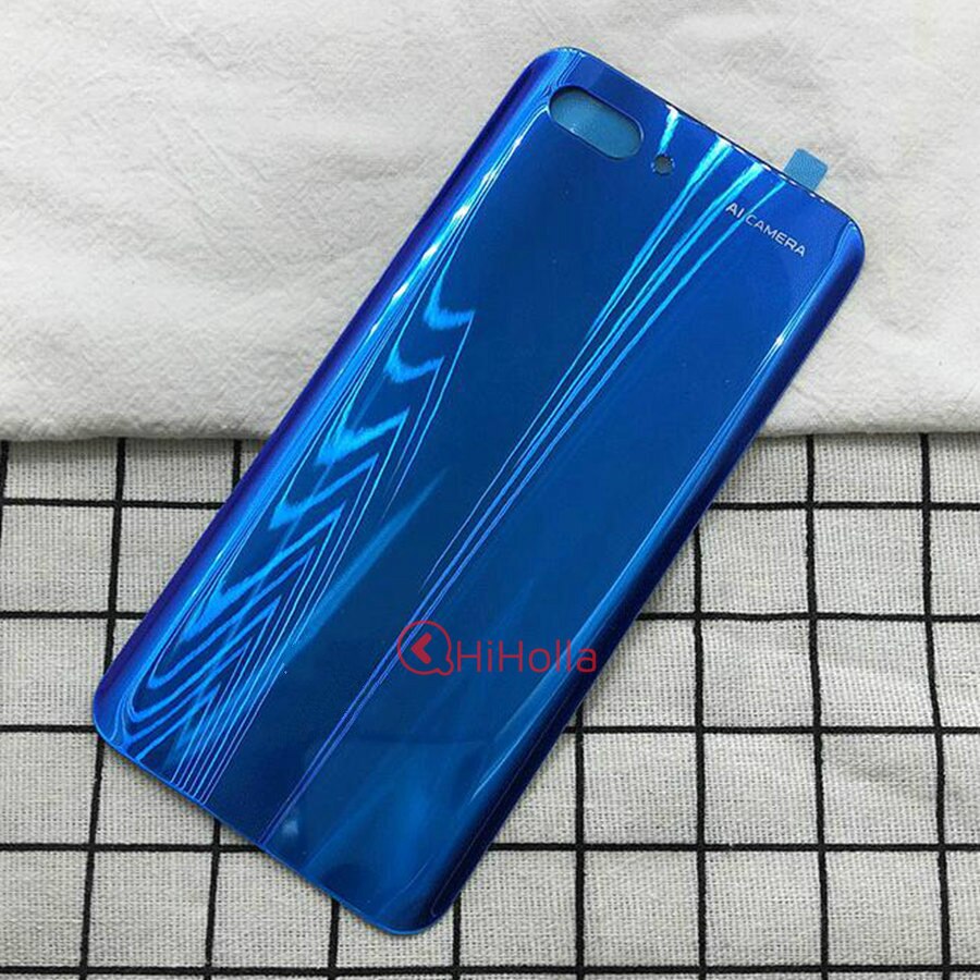 Back Glass For Huawei honor 10 Back Battery Cover Housing+Rear Camera Lens For Honor 10 Battery Door Cover COL-L29 Replacement: Blue No Lens