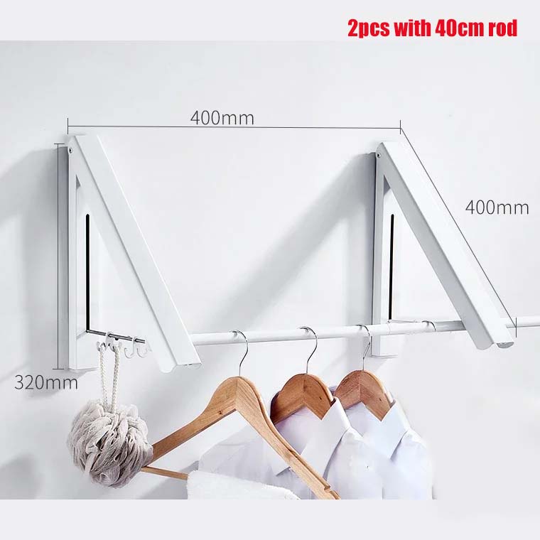 Clothes Drying Rack Wall Mounted Drying rack for Drying Clothes Aluminum Foldable Space Saving Clothes Hanger: Light Grey