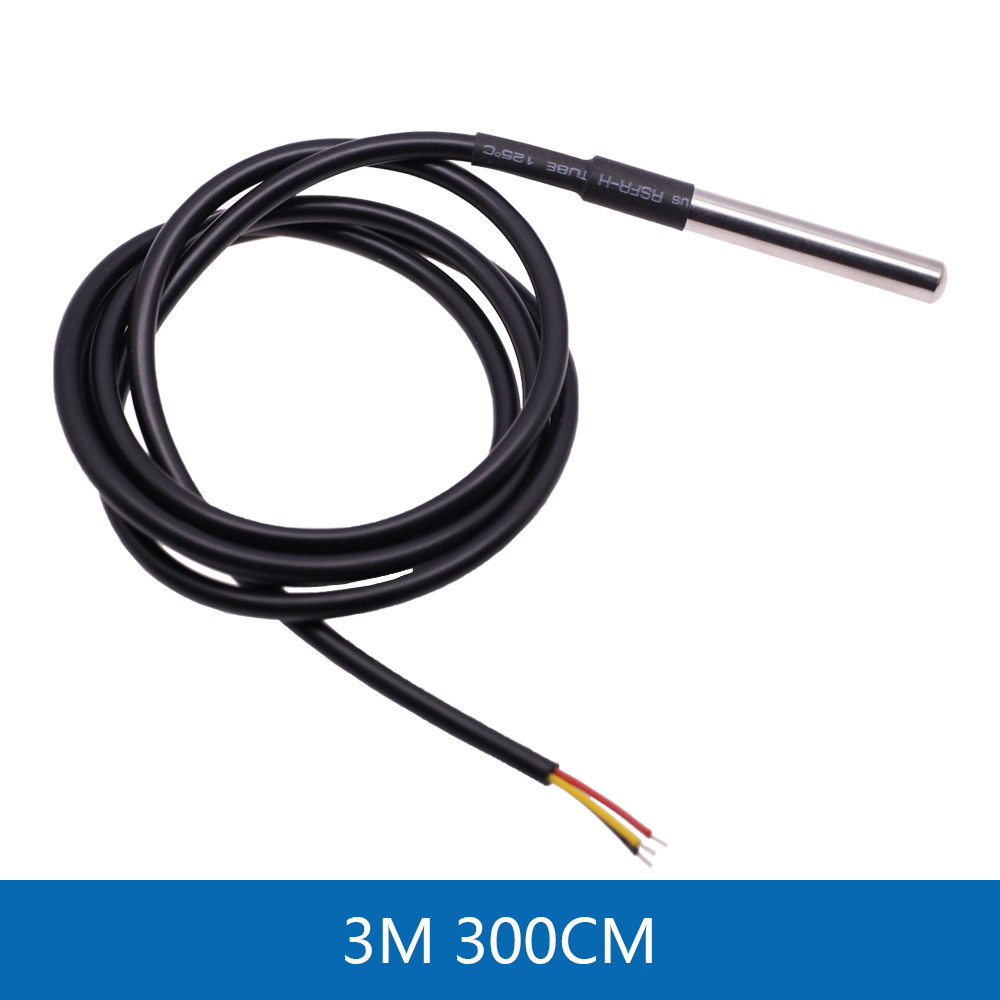 1M/2M/3M DS18B20 Stainless Steel Package Waterproof 1 Meter Temperature Probe Temperature Sensor 18b20 For Arduino Diy Kit: Blue