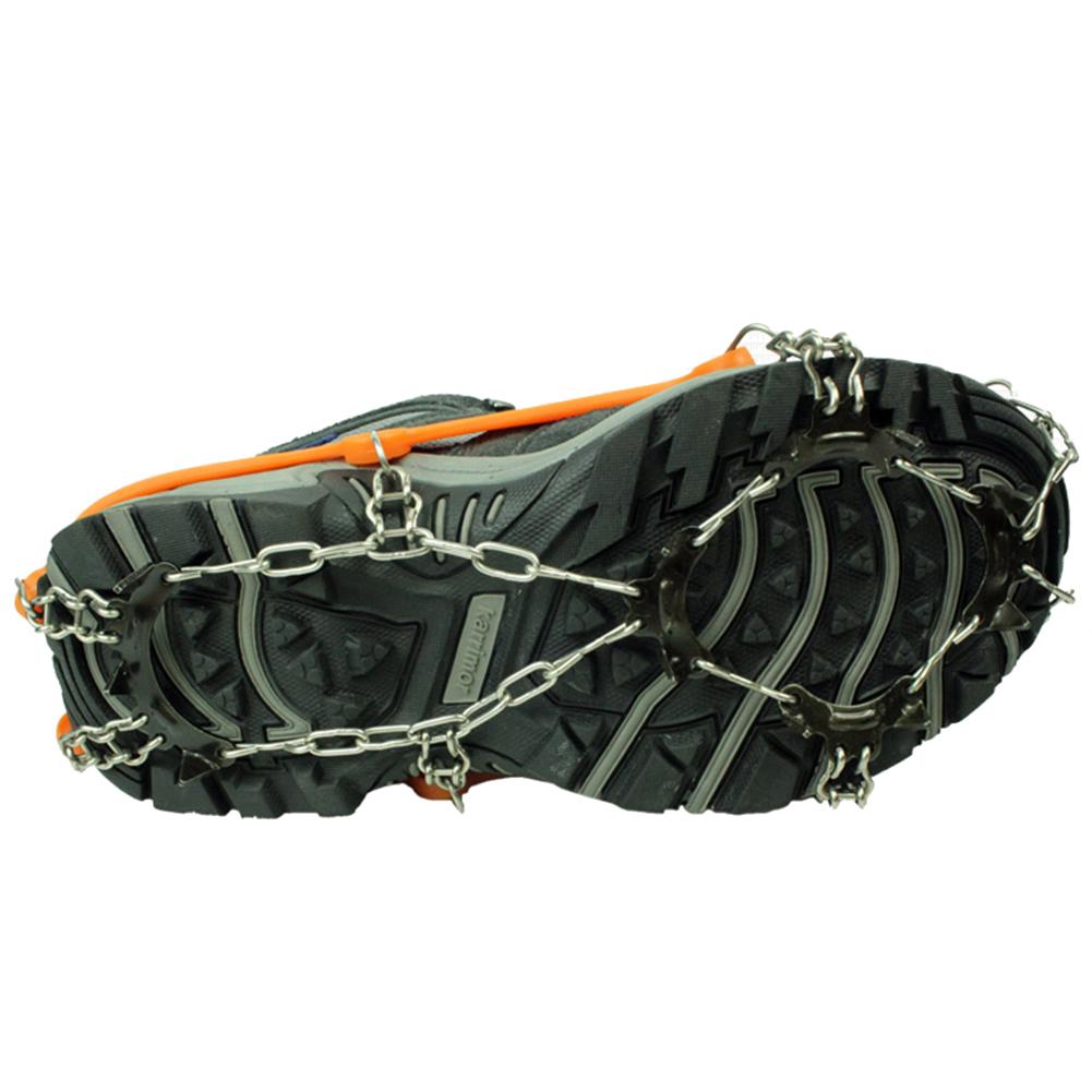 1 Pair x Ice Claw Delicate Texture Climbing Shoe Spiked Grips Cleat Crampons 11 Teeth Camping Anti Slip Shoes Cover