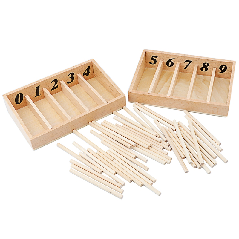 Caja de husillo de juguete de matemáticas Montessori, versión familiar con 45 husillos, tamaño Smaill, varilla de husillo, juguetes educativos para edades tempranas, para guardería