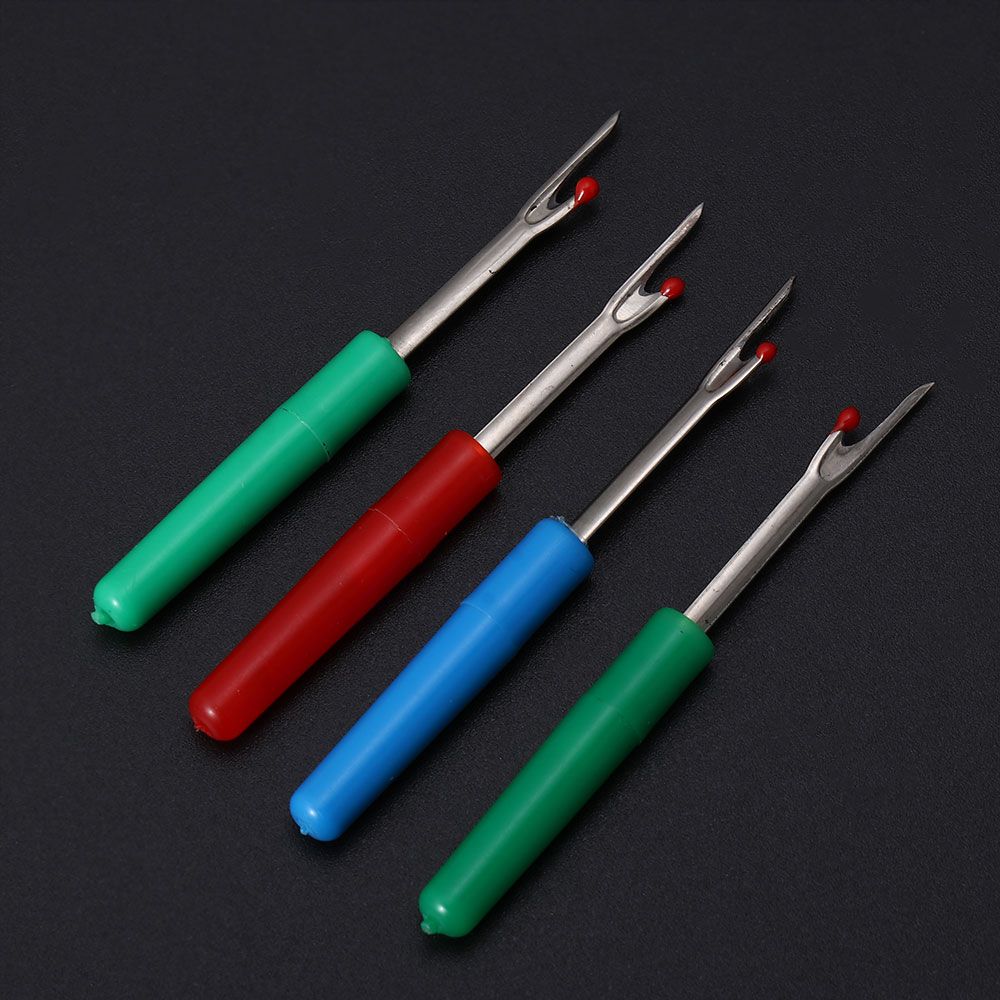 4 Pcs Stitch Remover With Plastic Handle Craft Thread Cutter Cross Seam Ripper Pointed Thread Remover DIY Needlework Sewing Tool