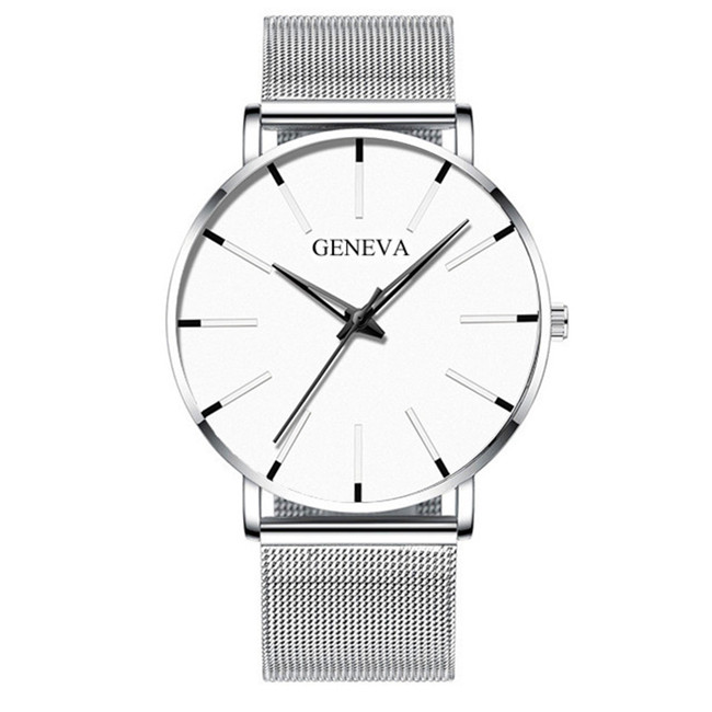 Minimalist men's ultra-thin watches men's business stainless steel mesh belt quartz watch Relogio Masculino KT09: A2