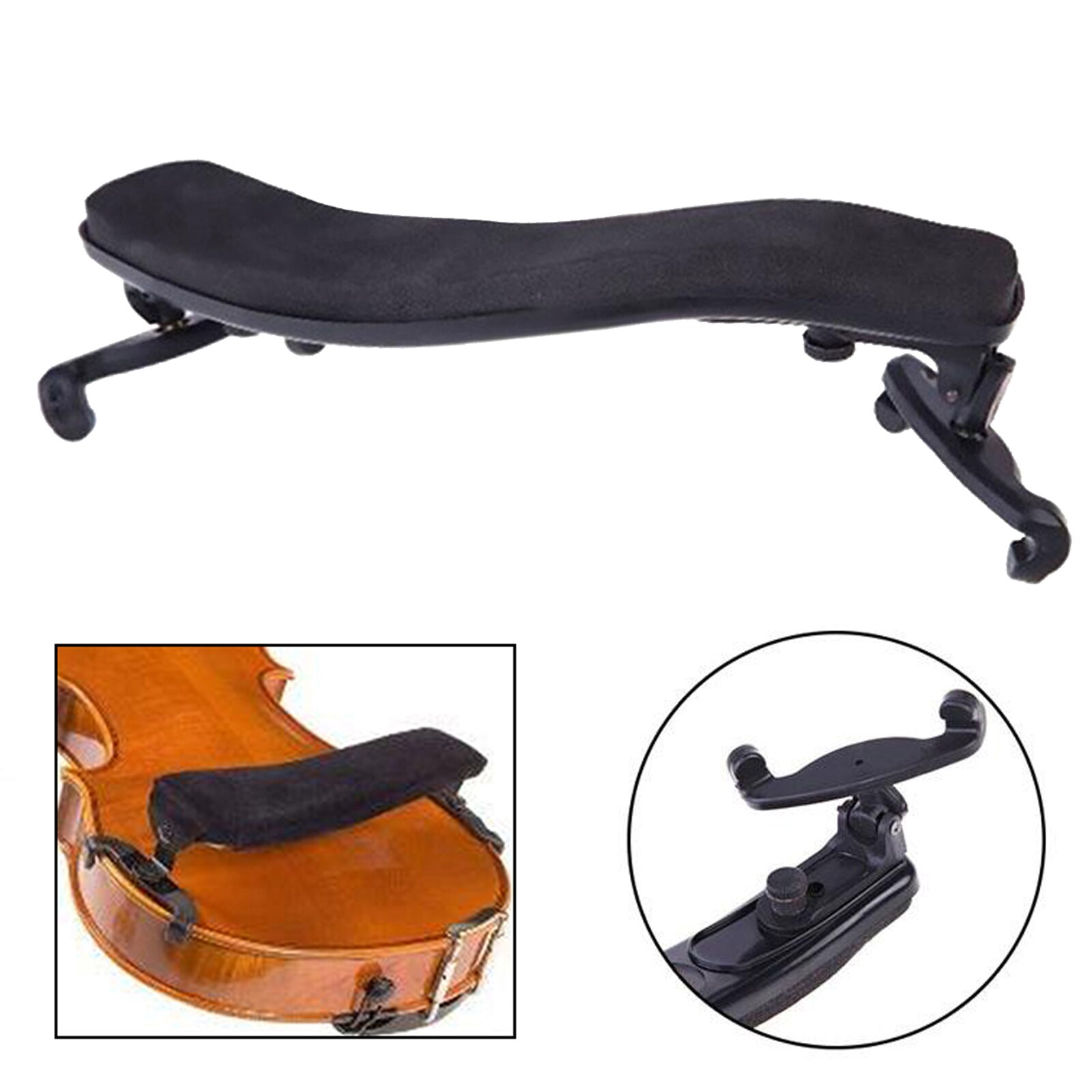 Violin Shoulder Rest with Foam Pad Fits for 1/2 4/4 Size Violin, Easy to Install