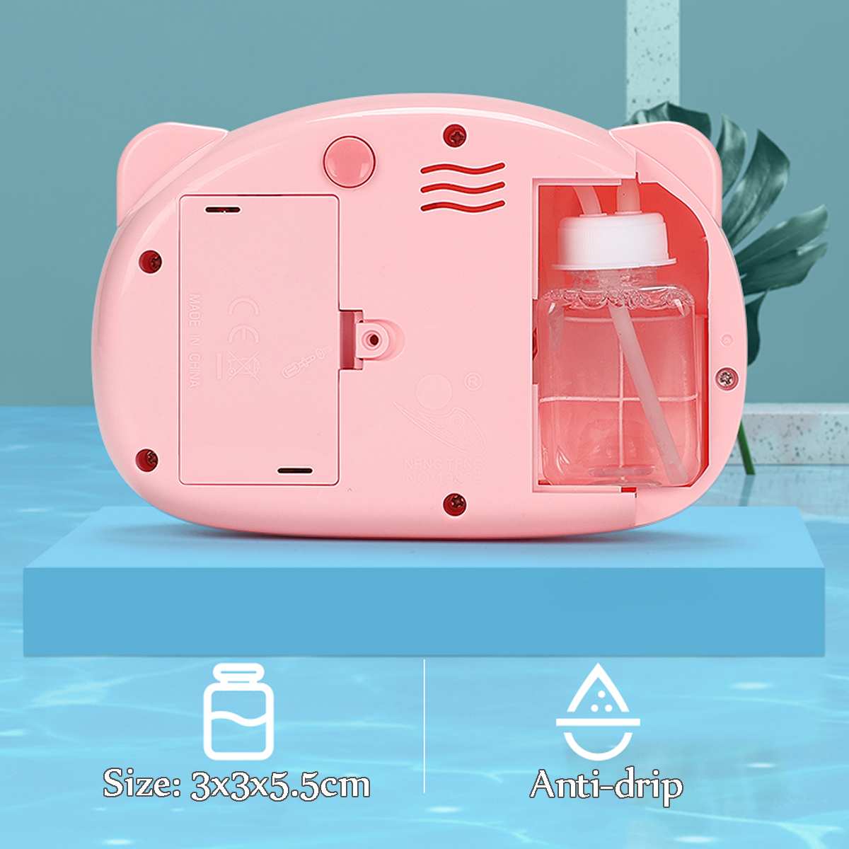 Cartoon Bubble Machine Toy With Bubble Water Pink Pig Electric Bubble Blowing Camera Water Bubble Game Music Outdoor Toys