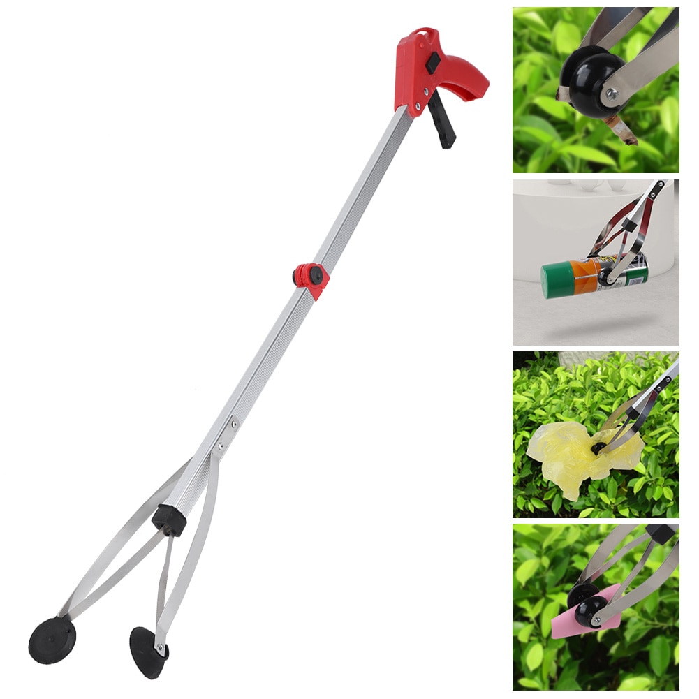 Cleaning Tools Garbage Picker Folding Trash Grabber Long Arm Litter Clip Picker For Household Garden Leaves Waste Pick Up Brooms