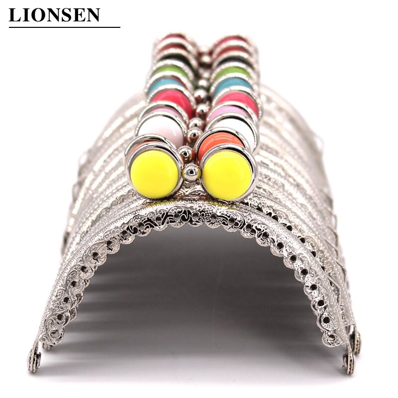 Lionsen 8.5cm flad perle sølv metal pung ramme håndtag til clutch taske håndtaske tilbehør fremstilling kyss lås lås