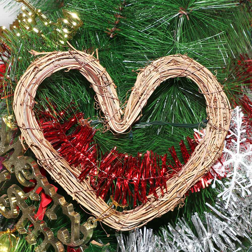 0-35cm boda en forma de corazón de decoración de la guirnalda corona de mimbre Natural para puerta para ventana de Casa de colgando guirnaldas manualidades