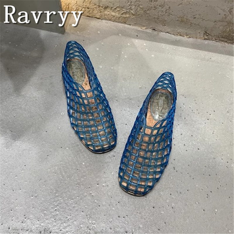 Moda feminina geléia sandálias de borracha plástica cobrir dedo do pé fundo plano oco para fora confortável e respirável sapatos de praia casuais