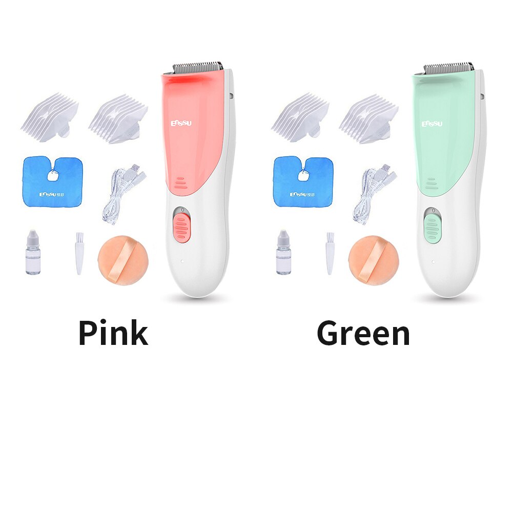 Ledningsfri pleje støjsvag børn baby hår trimmer klipper sugeskærer værktøj elektrisk vandtæt usb opladning hjemmeklipning