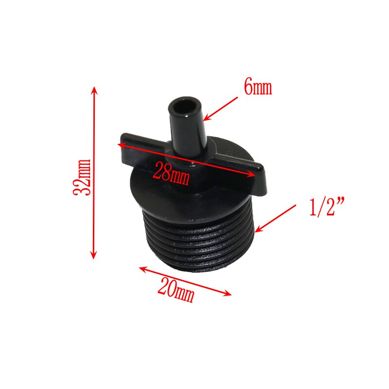 400 piezas 1/2 "macho roscado a 6mm conector adaptador atomizador boquilla conexión jardín aspersor accesorios herramientas de jardinería