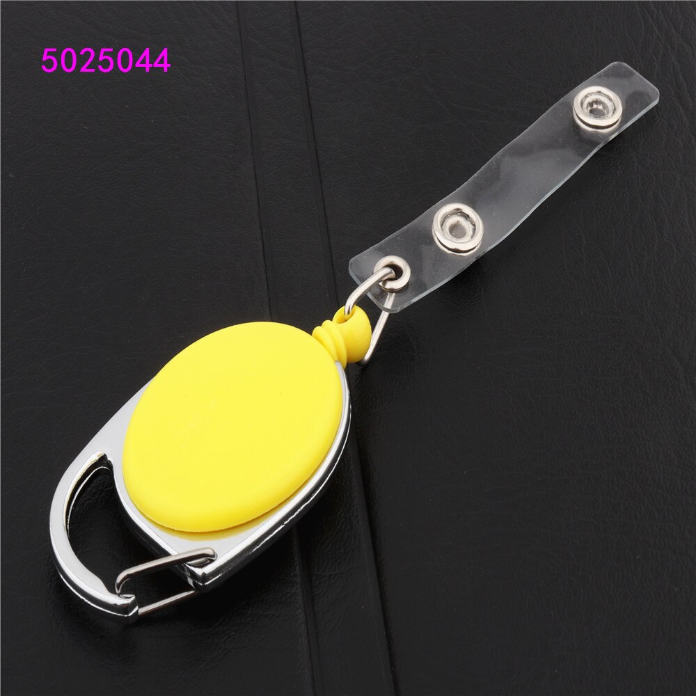 Retractable Pull Badge Reel Zinc Alloy Plastic ID Lanyard Name Tag Card Badge Holder Reels Key Ring Chain Clips: Yellow
